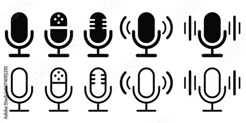Microphone Icons Collection of Audio Recording Symbols