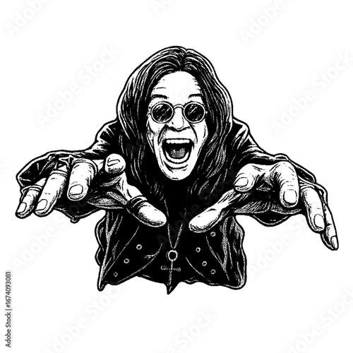 Scary zombie reaching out