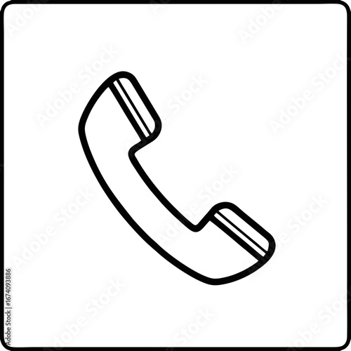 Phone Call Icon in Simple Line Style