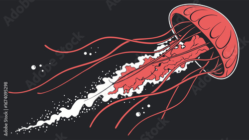 Stylized Illustration of a Bioluminescent Jellyfish.