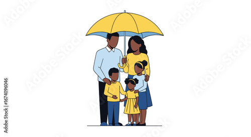 Protecting your loved ones under a shield of care and security a family finds comfort together