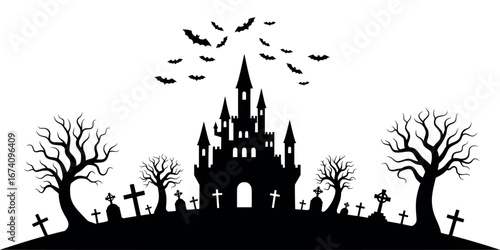 halloween background with flat design
