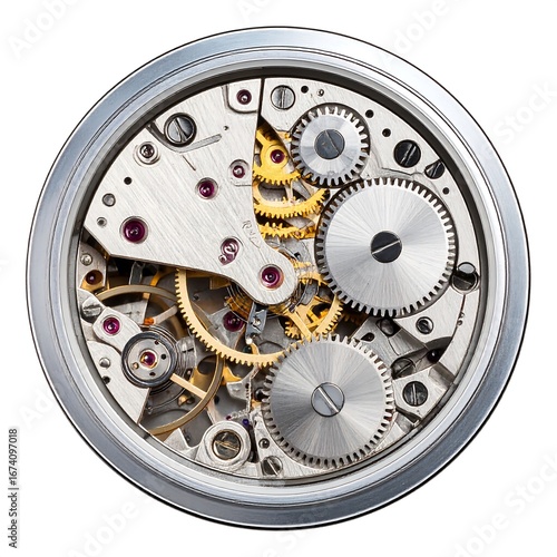 Detailed close-up view of a finely crafted watch movement, showcasing intricate gears and components.