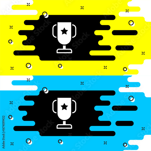 White Casino poker trophy cup icon isolated on black background. Vector