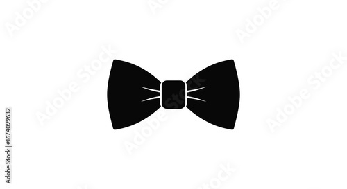 A black bow tie on a white background
