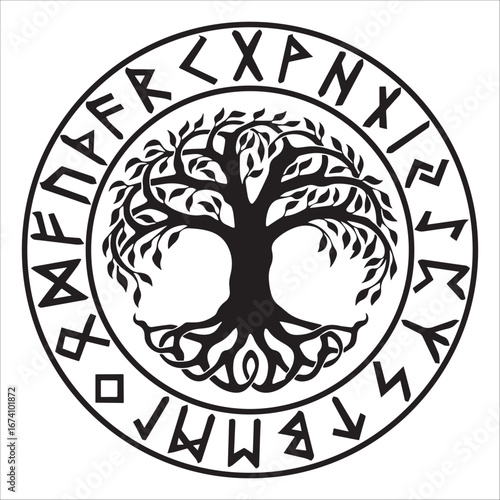 Yggdrasil Tree with Runes