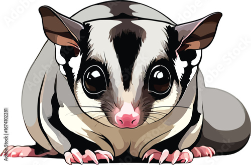 Cute cartoon a illustrator vector sugar glider