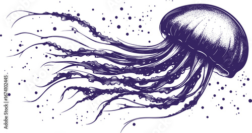 An isolated jelly fish illustration