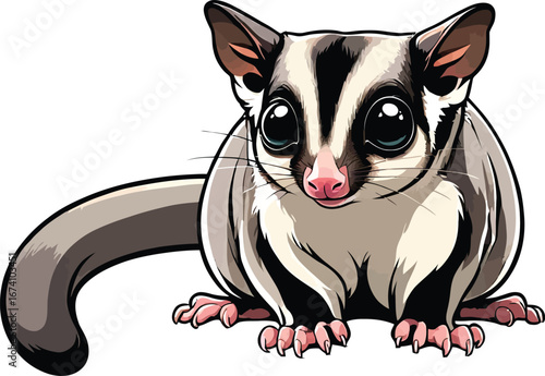 Cute cartoon a illustrator vector sugar glider