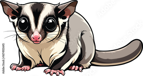 Cute cartoon a illustrator vector sugar glider