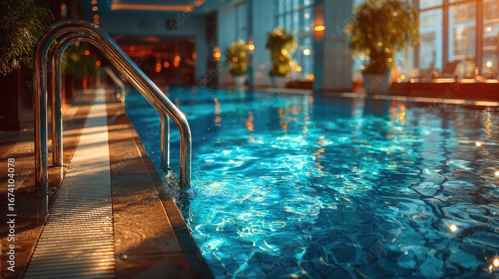 Obraz premium Indoor Swimming Pool with Reflections