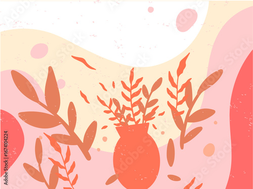 poster wallpaper illustration flower floral leaves leaf traditional flat woman free calm girl colorfull drawing boho