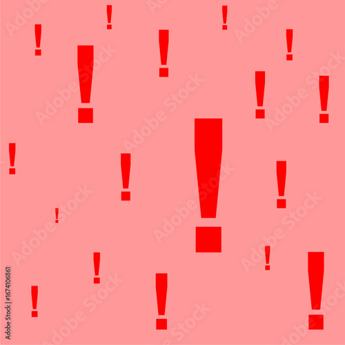 seamless pattern with red exclamation mark shape