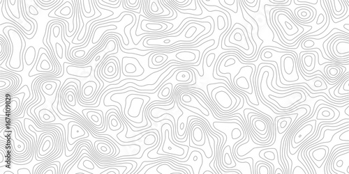 Soft Geometric Map Design Incorporating grey white Topographical Lines, Sea Maps, and Mounted Area Spaces for a Clean White Background