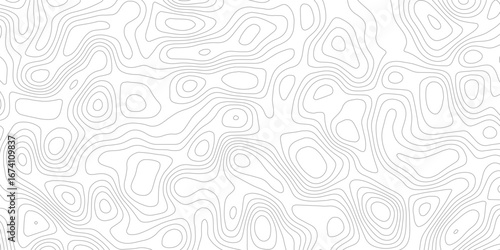 Soft Geometric Map Design Incorporating grey white Topographical Lines, Sea Maps, and Mounted Area Spaces for a Clean White Background