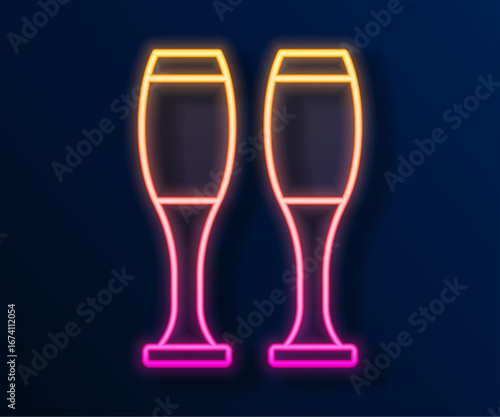 Glowing neon line Bowling pin icon isolated on black background. Juggling clubs, circus skittles. Vector