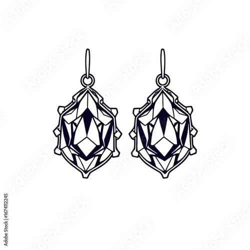 gemstone earrings illustration, luxury earrings icon, stud earrings with diamonds, gold earrings vector, silver earrings icon, bridal earrings illustration, precious stone earrings, fashion earrings i