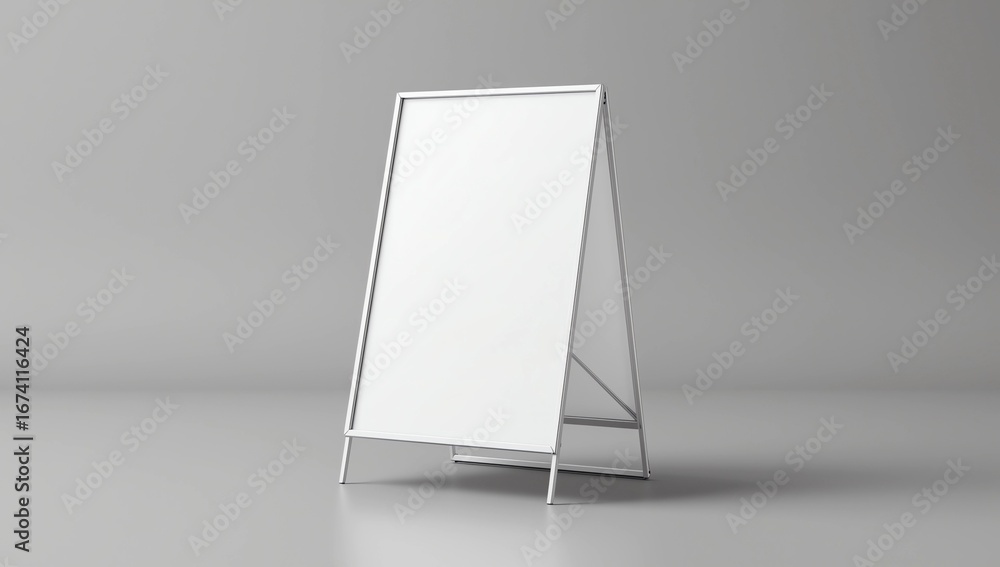 custom made wallpaper toronto digitalBlank white metallic outdoor advertising stand mockup set, isolated, 3d rendering. Clear street signage board mock up. A-board with metal frame template