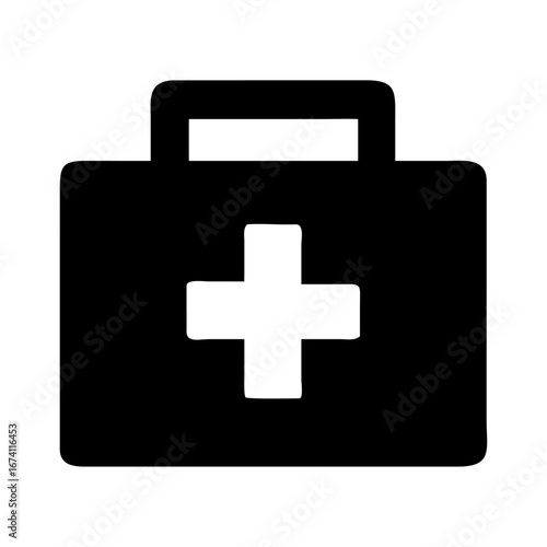 Medical first aid kit icon representing health, emergency, and medical care concepts