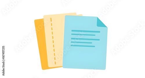 blue folder isolated on white background