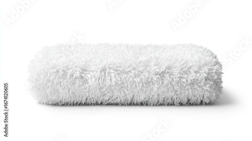 Fuzzy rectangular object on a plain white background