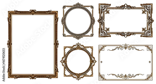 royal frames, luxury frames, old photo frames, ornamental frames, art deco frames, vintage border set, carved frames, vintage picture frames, decorative border set, ancient frames, antique borders, ol