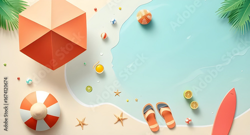 beach party background, summer coastal view, tropical summer wallpaper, sea breeze illustration, sunny seaside background, ocean and sand landscape, beach travel theme, tropical paradise wallpaper