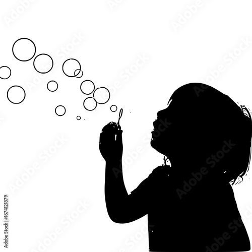 girl blowing bubbles