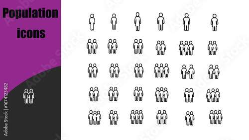 Population icons set