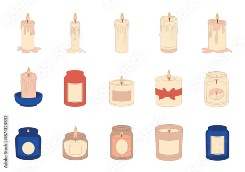 Collection of warm glowing candles illuminating spaces with soft ambiance and decorative charm