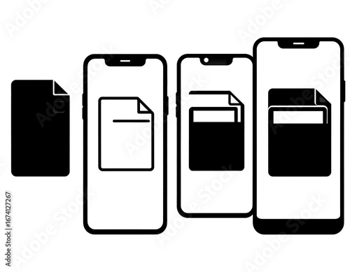 Mobile phone with document icons