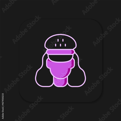 Filled outline Taxi driver icon isolated on black background. Flat filled outline style with shadow. Vector
