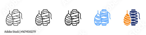 Silk Icon Different Style Outline Collection Set 