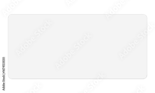 Modern Frosted Glass Sheet UI Panel - Blank Rectangular Card with Soft Shadow for Web Background or Text Overlay
