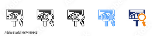Analysis Icon Different Style Outline Collection Set 