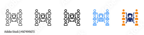Delegate Icon Different Style Outline Collection Set 