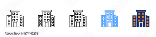 Building Icon Different Style Outline Collection Set 