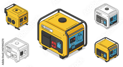 Colorful isometric generator designs for energy and power concepts