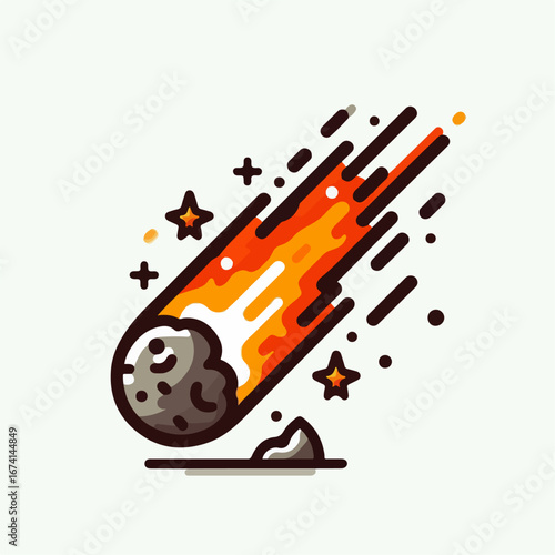illustration of a falling meteor
