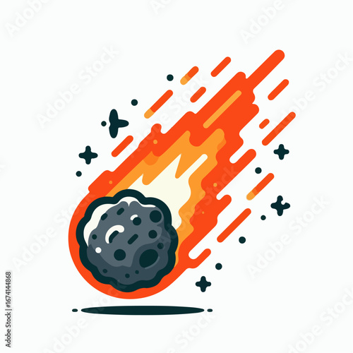 illustration of a falling meteor