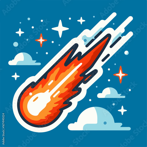 illustration of a falling meteor