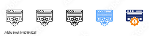 Web Management Icon Different Style Outline Collection Set 