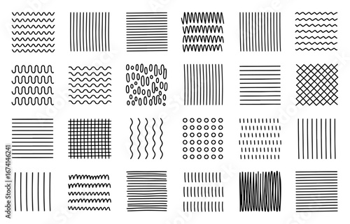 Set of twenty four different types of patterns