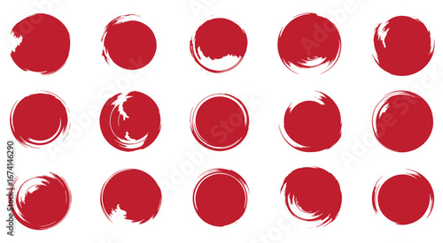 red color circles made with strokes without background