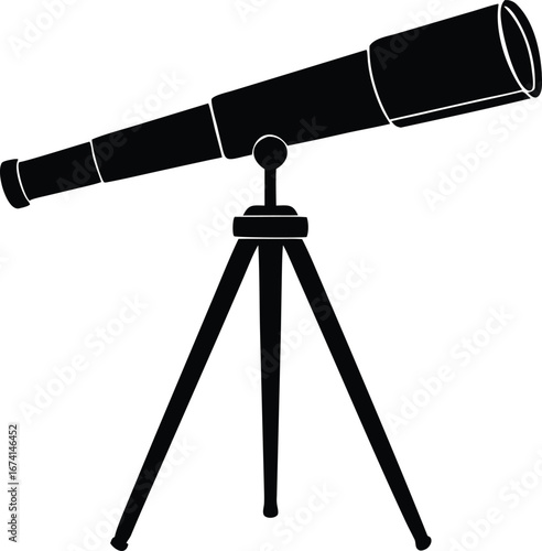 telescope tripod silhouette vector