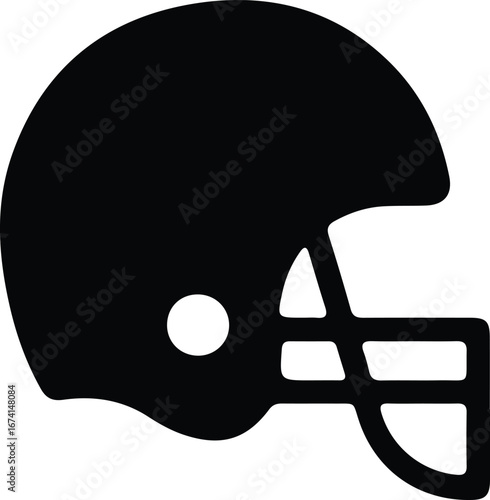 Illustrator Vector American football helmet icon simple vector silhouette