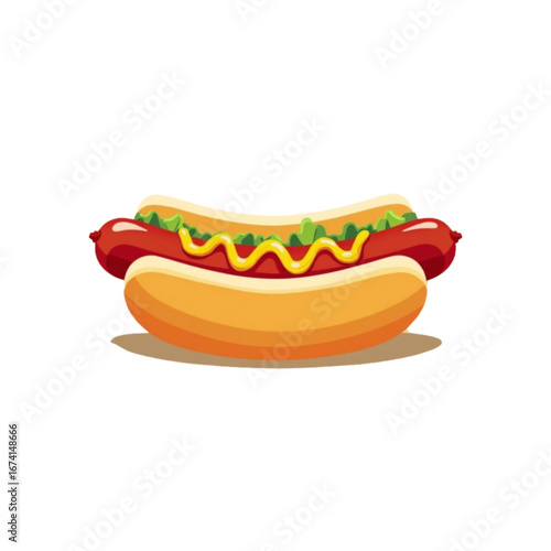 Hot dog with ketchup and mustard