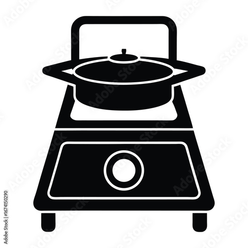 stainless steel stove silhouette vector illustration