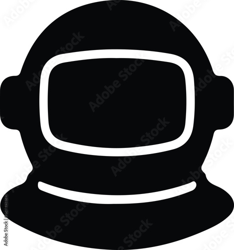 Illustrator Vector Deep sea diving helmet silhouette