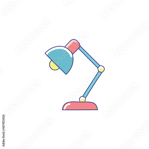A colorful desk lamp isolated on a clean background, perfect for various design projects
